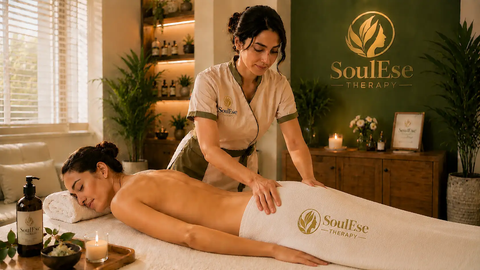 Lymphatic drainage body massage treatment